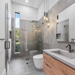 Bathroom Place - Transform your bathroom into a warm, timeless oasis with natural wood finishes