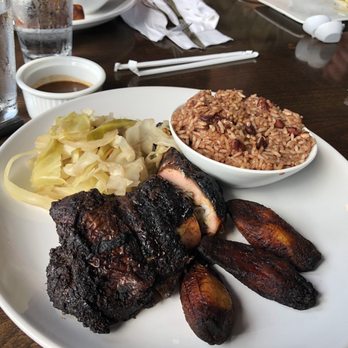 Kingston Grill - Jerk Chicken: Rice and Peas Steamed Cabbage Jerk Chicken Sweet Plantains - Caribbean Near Me - Forest Park, Georgia Kingston Grill - Jerk Chicken: Rice and Peas Steamed Cabbage Jerk Chicken Sweet Plantains - Caribbean Near Me - Forest Park, Georgia
