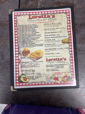 Menu photo 2 Loretta's Burrito Hut Tucumcari, NM Menu photo 2 Loretta's Burrito Hut Tucumcari, NM