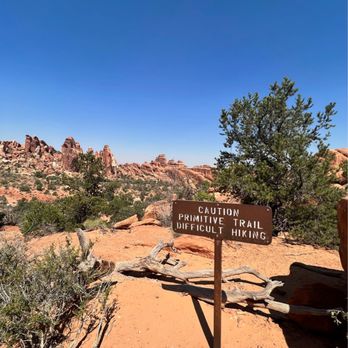 Arches National Park - Warning sign. No turning back now! Ha! - Parks Near Me Arches National Park - Warning sign. No turning back now! Ha! - Parks Near Me