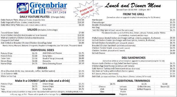 Menu photo 2 The Greenbriar Grill Statesville, NC