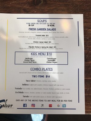 Menu photo 2 El Sabor Vail, CO