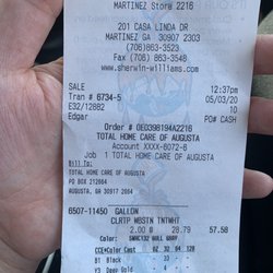 Sherwin-Williams Paint Store - Receipt for concrete stain