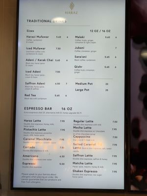 Menu photo 4 Haraz Coffee House Roseville, CA