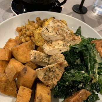 Bite Food & Coffee - Charred Chicken Breast Bowl with sweet potatoes, cauliflower and chickpeas, and kale and quinoa salad - Coffee & Tea Near Me - Hackensack, New Jersey Bite Food & Coffee - Charred Chicken Breast Bowl with sweet potatoes, cauliflower and chickpeas, and kale and quinoa salad - Coffee & Tea Near Me - Hackensack, New Jersey