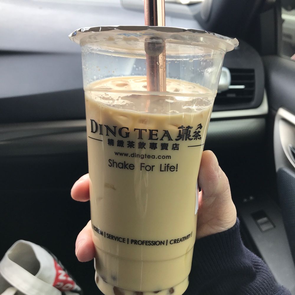 Ding Cafe - Hokkaido Oolong Milk Tea with Egg Pudding and golden bubbles - Coffee & Tea Near Me - Rockville, Maryland Ding Cafe - Hokkaido Oolong Milk Tea with Egg Pudding and golden bubbles - Coffee & Tea Near Me - Rockville, Maryland