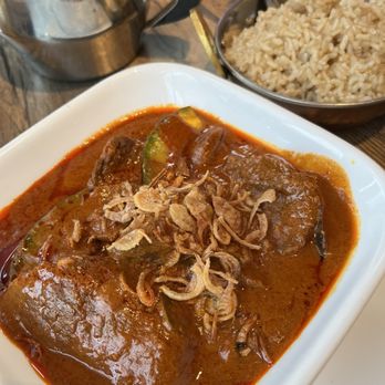 Pandan Room - Sumatran Beef Redang with brown rice - Thai Near Me - Hackettstown, New Jersey Pandan Room - Sumatran Beef Redang with brown rice - Thai Near Me - Hackettstown, New Jersey