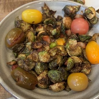 Moxies - Brussels sprouts with maple glaze and pancetta - New American Near Me - Boston, Massachusetts Moxies - Brussels sprouts with maple glaze and pancetta - New American Near Me - Boston, Massachusetts