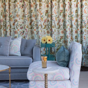 Lori Dennis - Stylish indoor outdoor patio w/ custom drapery & furniture. Imagine living here. Contact us to make it happen! http://www.loridennis.com/ - Interior Design Near Me - Los Angeles, California