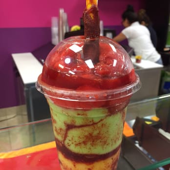 La Michoacana Golden - Watermelon, lemon, and mango sorbets with a chile/lime sauce. - Desserts Near Me - Nashville, Tennessee La Michoacana Golden - Watermelon, lemon, and mango sorbets with a chile/lime sauce. - Desserts Near Me - Nashville, Tennessee