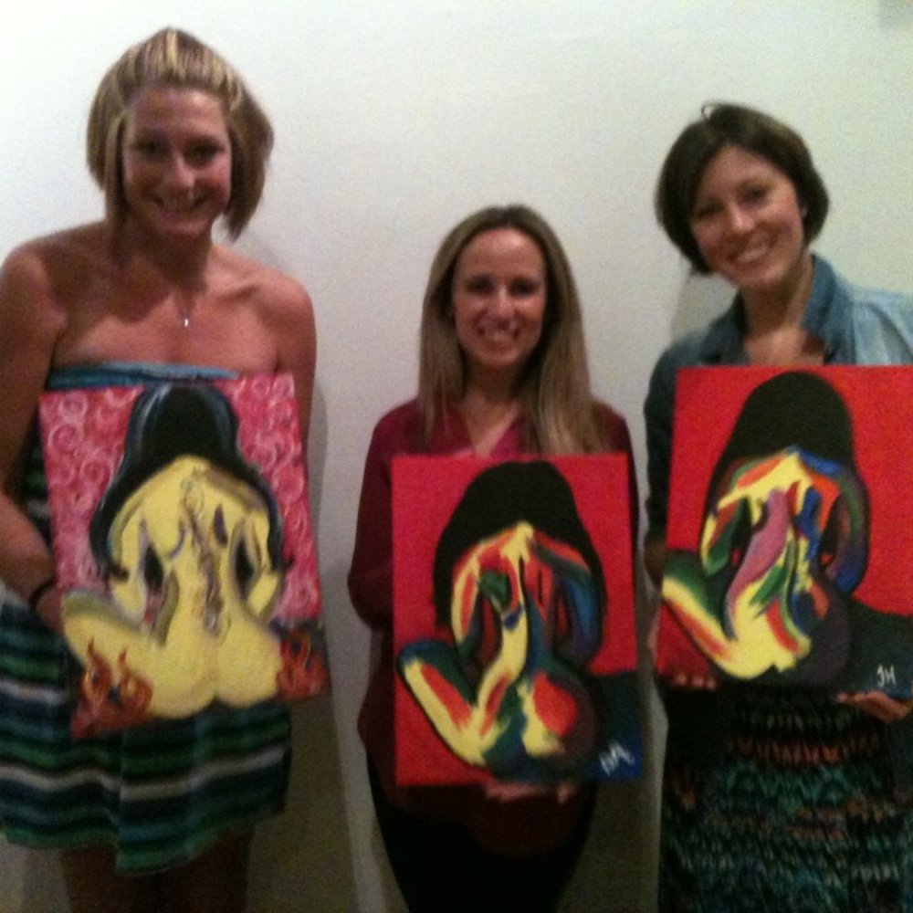 One of my favorite Friday night treats with friends - an awesome BYOB painting party.