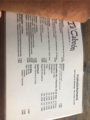Menu photo 5 Taquería Ta'Cabrón Berlin, BE