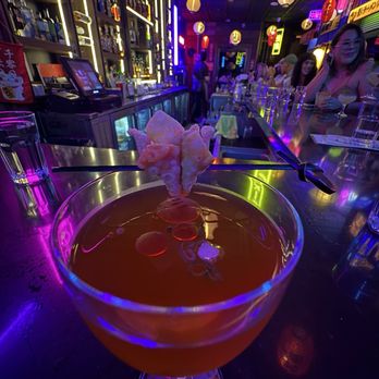 It's Tabu Sushi Bar & Grill - LOUD MOUTH SOUP Cocktail - definitely has the chili oil and fried wonton - Sushi Bars Near Me - Temecula, California It's Tabu Sushi Bar & Grill - LOUD MOUTH SOUP Cocktail - definitely has the chili oil and fried wonton - Sushi Bars Near Me - Temecula, California