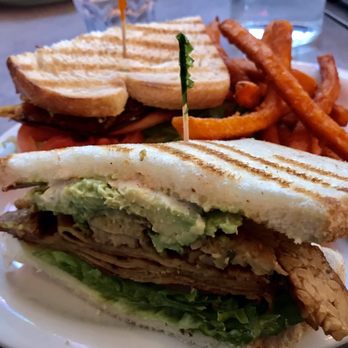 Millie's Cafe - Pasadena - Vegan turkey, bacon and avocado sandwich with a side of sweet potato fries. Excellent. - Breakfast & Brunch Near Me - Pasadena, California Millie's Cafe - Pasadena - Vegan turkey, bacon and avocado sandwich with a side of sweet potato fries. Excellent. - Breakfast & Brunch Near Me - Pasadena, California
