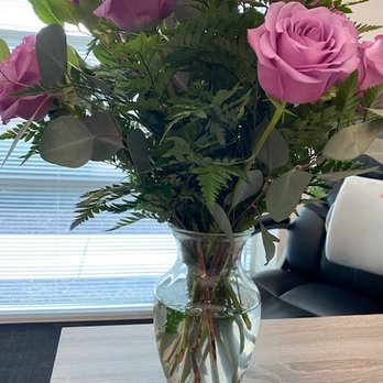 Oak Creek Florist - What I received: pretty lavender roses completely overshadowed by the cheap jar full of gross smelly water. - Florists Near Me - Concord, California Oak Creek Florist - What I received: pretty lavender roses completely overshadowed by the cheap jar full of gross smelly water. - Florists Near Me - Concord, California