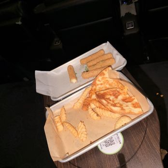 LOOK Dine-In Cinemas - Fries were okay but the quesadilla was hard and cold, the mozzarella sticks were cold and hard. - Cinema Near Me - Glendale, California LOOK Dine-In Cinemas - Fries were okay but the quesadilla was hard and cold, the mozzarella sticks were cold and hard. - Cinema Near Me - Glendale, California