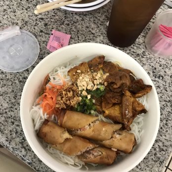 Pho Dung 2 - Bun thit nuong cha gio Vermicelli with chargrilled pork and egg rolls - Vietnamese Near Me - Houston, Texas Pho Dung 2 - Bun thit nuong cha gio Vermicelli with chargrilled pork and egg rolls - Vietnamese Near Me - Houston, Texas