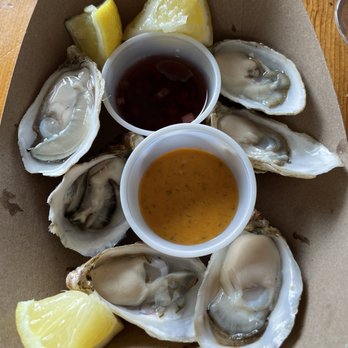 Deckhand Dave's Fish Tacos - On the half shell with mignonette and Barnacle Bullwhip Hot Sauce - Food Trucks Near Me - Juneau, Alaska
