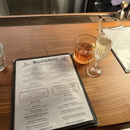 old fashioned, champagne, menu old fashioned, champagne, menu