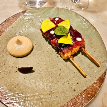Kochi - Eggplant Twigim
rice cake, pine nut hummus, turnip, fermented chili - Korean Near Me - New York, New York Kochi - Eggplant Twigim
rice cake, pine nut hummus, turnip, fermented chili - Korean Near Me - New York, New York