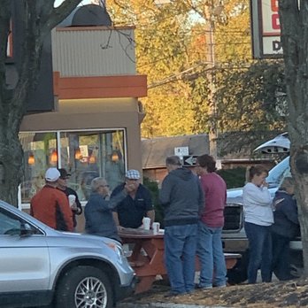 Dunkin' - KINGSTON, NY: Kings tailgating in front of Dunkin' Donuts.. coffee in hand - Coffee & Tea Near Me - Kingston, New York Dunkin' - KINGSTON, NY: Kings tailgating in front of Dunkin' Donuts.. coffee in hand - Coffee & Tea Near Me - Kingston, New York