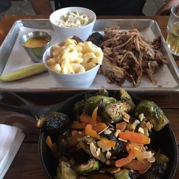 Idle Hour - Carolina Pulled Pork and Brussels Sprouts - American Near Me - Los Angeles, California Idle Hour - Carolina Pulled Pork and Brussels Sprouts - American Near Me - Los Angeles, California