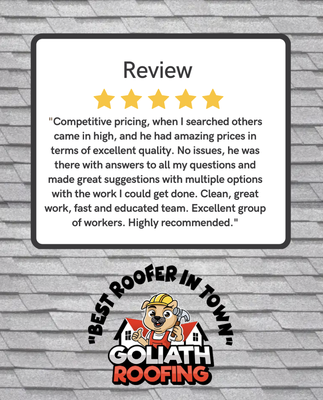 Goliath Roofing - Roofing done right at a good price!