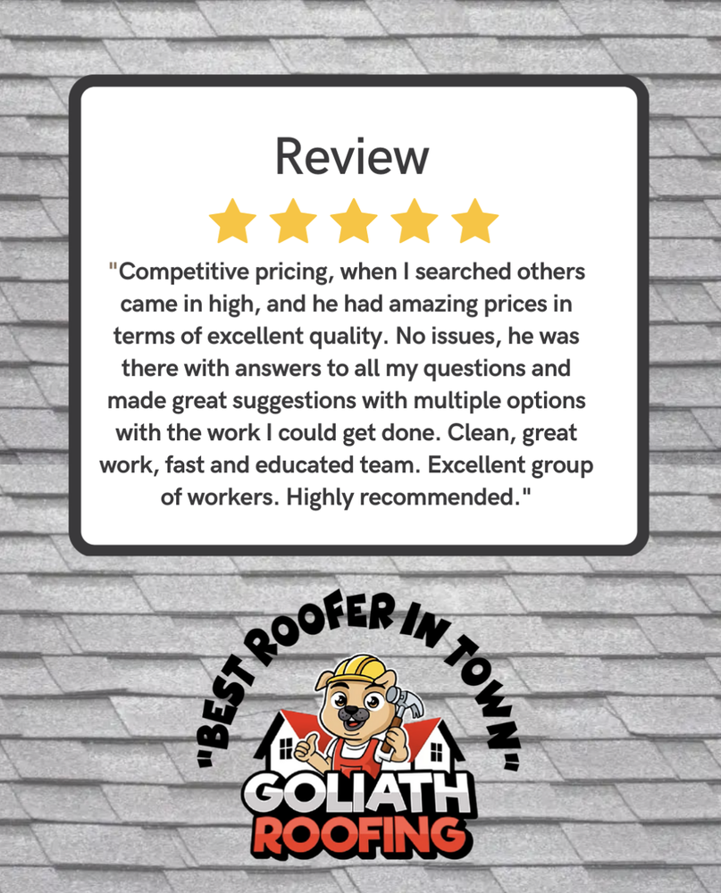 Slide of Goliath Roofing