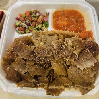 Mazari Kebab and More - Lamb Beef Gyro Platter with potatoes and Tomato & Cucumber Salad - Afghan Near Me - Virginia Beach, Virginia Mazari Kebab and More - Lamb Beef Gyro Platter with potatoes and Tomato & Cucumber Salad - Afghan Near Me - Virginia Beach, Virginia
