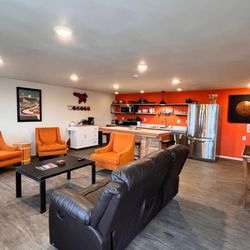 Stay Salty Inn - Cabin 3 is our two story, three bedroom, six full sized beds, one and a half bath and a full-sized kitchen.