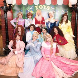 Royally Yours Princess Parties - Our Princess Friends with Santa volunteering at Northpark Mall for Children's Hospital