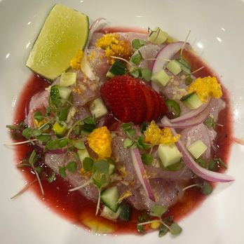 Roja Los Altos - Halibut Crudo - Modern European Near Me - Los Altos, California Roja Los Altos - Halibut Crudo - Modern European Near Me - Los Altos, California