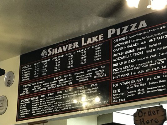 Menu photo 7 Shaver Lake Pizza Shaver Lake, CA