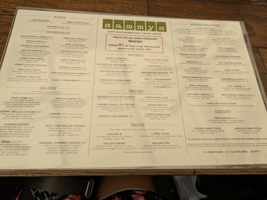 Menu photo 1 Sammys San Diego, CA Menu photo 1 Sammys San Diego, CA