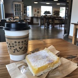 Rise and Grind Cafe - Latte, lemon bar
