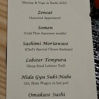 Zen Japanese Restaurant - The menu attached for Omakase set course part of the $150 menu - Japanese Near Me - Markham, Ontario Zen Japanese Restaurant - The menu attached for Omakase set course part of the $150 menu - Japanese Near Me - Markham, Ontario
