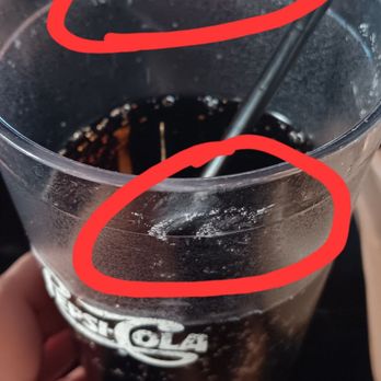 Dodge City Steakhouse - Hard stuck on food inside my glass!! GROSS! - Steakhouses Near Me - Mount Airy, North Carolina