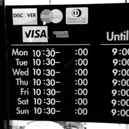 Opening hours Opening hours