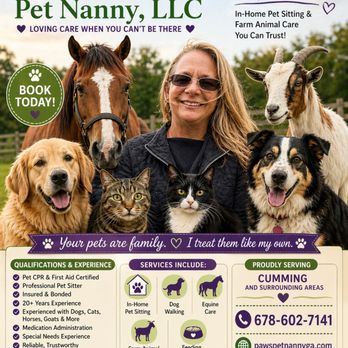 Paws Pet Nanny - Pet Sitting Near Me - Cumming, Georgia Paws Pet Nanny - Pet Sitting Near Me - Cumming, Georgia