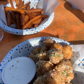 Truck Yard - Garlic tots and sweet potato fries - Food Stands Near Me - Dallas, Texas Truck Yard - Garlic tots and sweet potato fries - Food Stands Near Me - Dallas, Texas