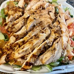 Kabob Town - Massive  - and delicious - Fattoush Chicken Feta Salad.