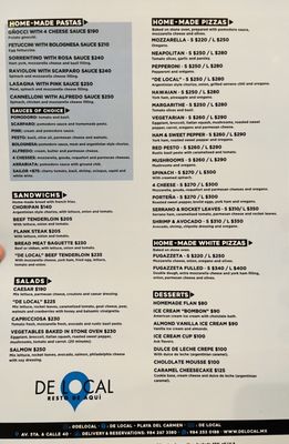 Menu photo 3 De Local Playa del Carmen, ROO