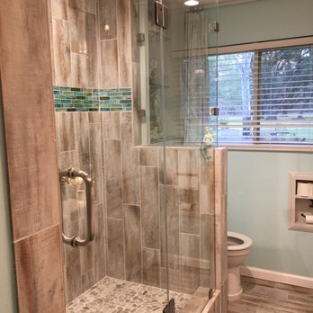 Zimmerle Floors - a walk in shower and toilet - Flooring Near Me - Clute, Texas