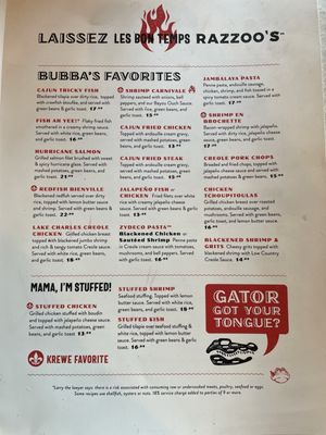 Menu photo 1 Razzoo's Cajun Cafe Corpus Christi, TX Menu photo 1 Razzoo's Cajun Cafe Corpus Christi, TX