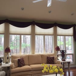 Window Dressers - Family room scarf valance