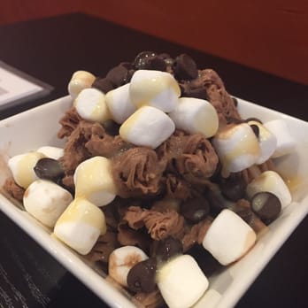 Ice Monster - Chocolate shaved ice with white chocolate syrup chocolate chips and marshmallows - Juice Bars & Smoothies Near Me - Walnut Creek, California