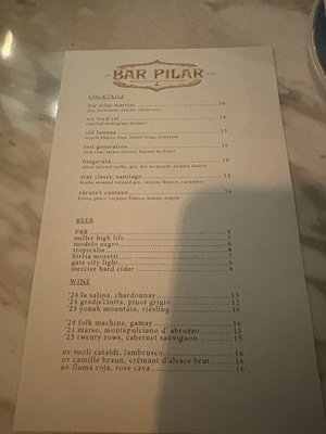 Menu photo 1 Bar Pilar Atlanta, GA Menu photo 1 Bar Pilar Atlanta, GA