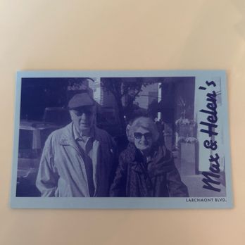 Max & Helen’s - Post Card of Max & Helen given to each patron - Delis Near Me - Los Angeles, California