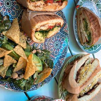 Pause Cafe - CHICKEN AVOCADO TUNA ROYAL - Unsweetned Matcha Latte - Moroccan Near Me - New York, New York Pause Cafe - CHICKEN AVOCADO TUNA ROYAL - Unsweetned Matcha Latte - Moroccan Near Me - New York, New York