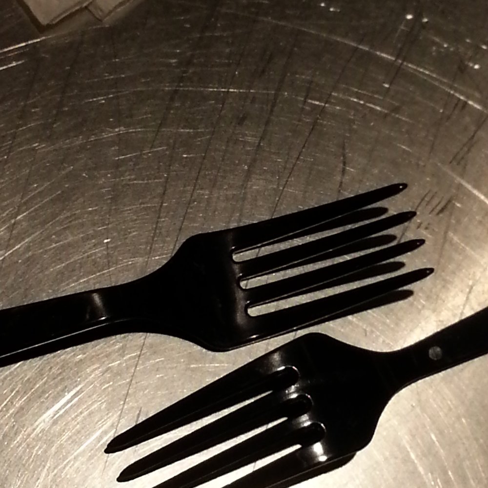 Chipotle Mexican Grill - Very dirty forks with food stains. Picked up more than 10 forks and all of them were dirty. Becareful, clean your forks. - Fast Food Near Me - Brooklyn, New York
